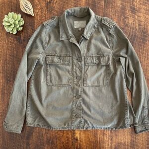 Lucky Brand | Utility Army Green Cotton Blend Shirt/Shacket, Size S